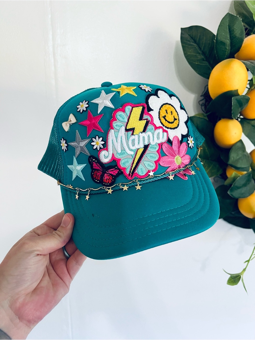 Mama Graphic Trucker Hat Patchwork Eclectic